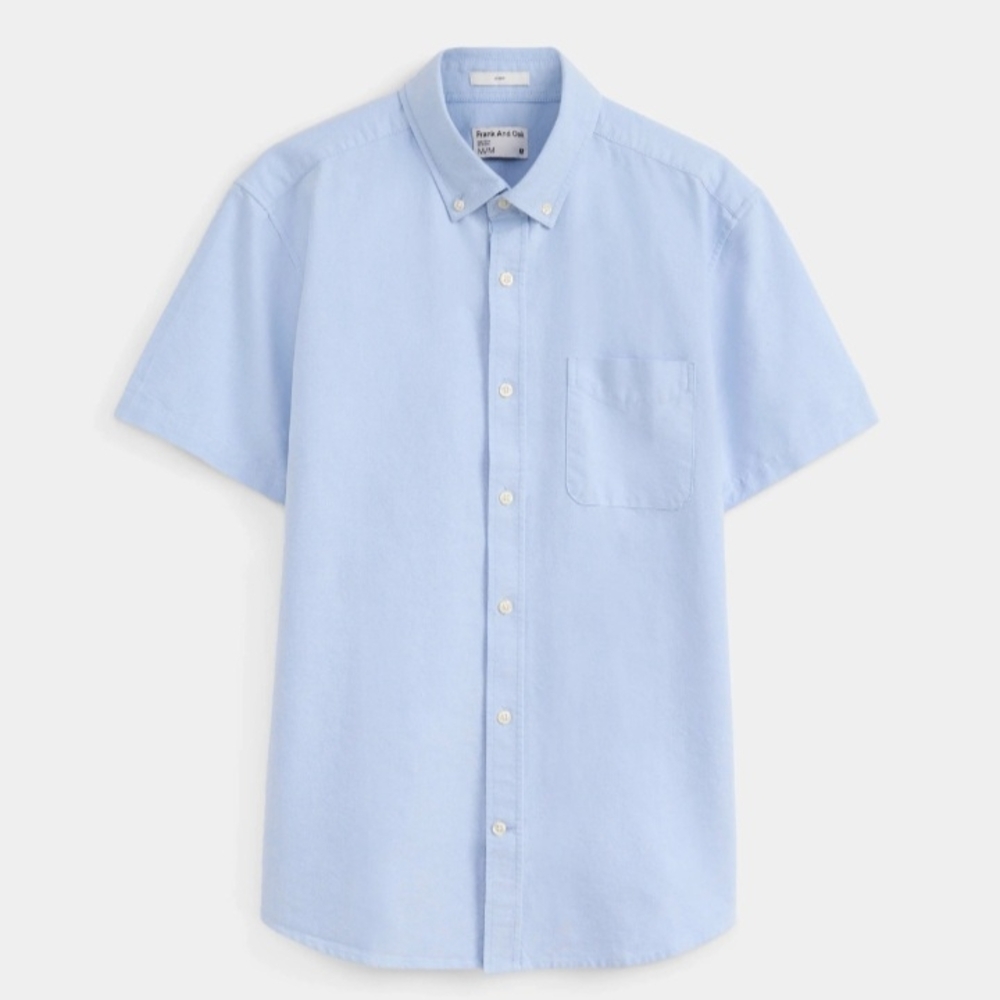 Frank & Oak Blue Casual Button Down Shirt